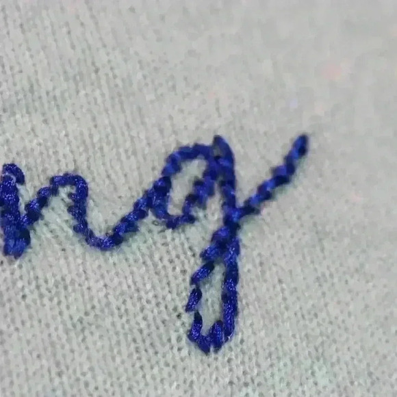 ANTHROPOLOGIE By Charli Cashmere Sweater Embroidered Making Waves Women Med - Picture 4 of 12